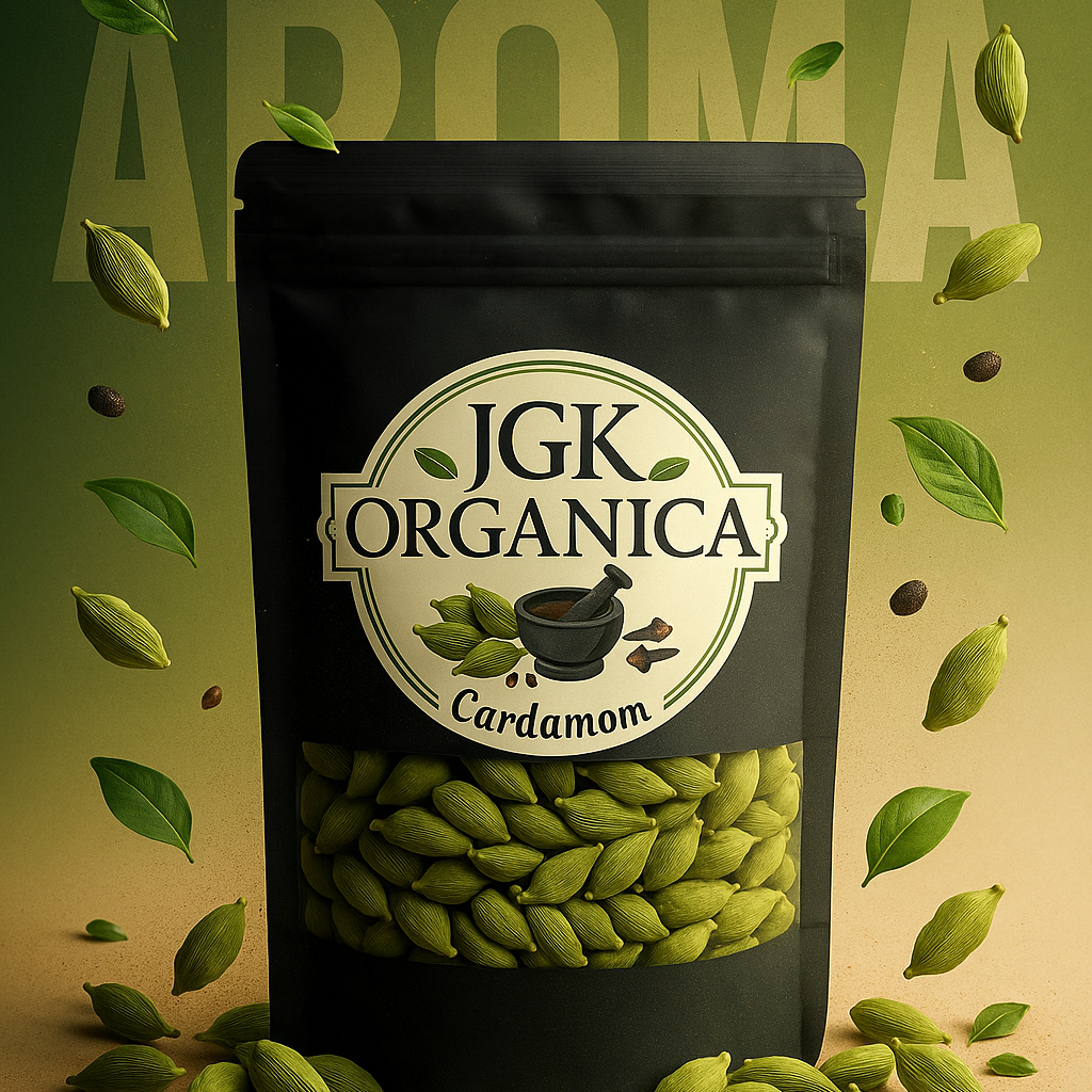 JGK Organica | Premium Aromatic Green Cardamom-Ealichi Pods (Whole Elaichi) 100gm